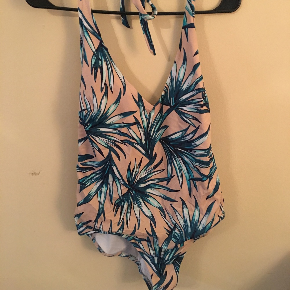 PINK // Palm Tree One-Piece Bathing Suit